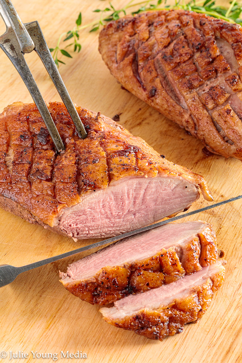 Pan Seared Duck Breast with Fresh Cherries