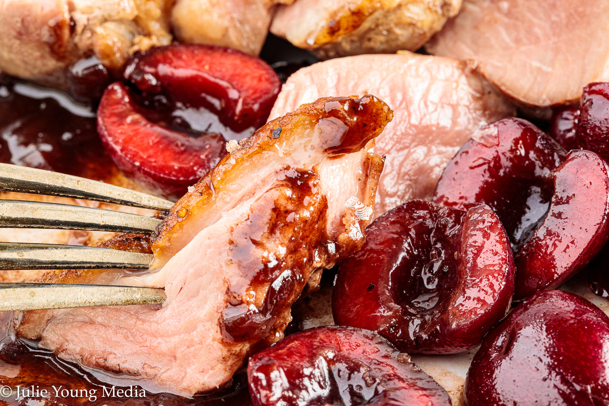 Pan Seared Duck Breast with Fresh Cherries
