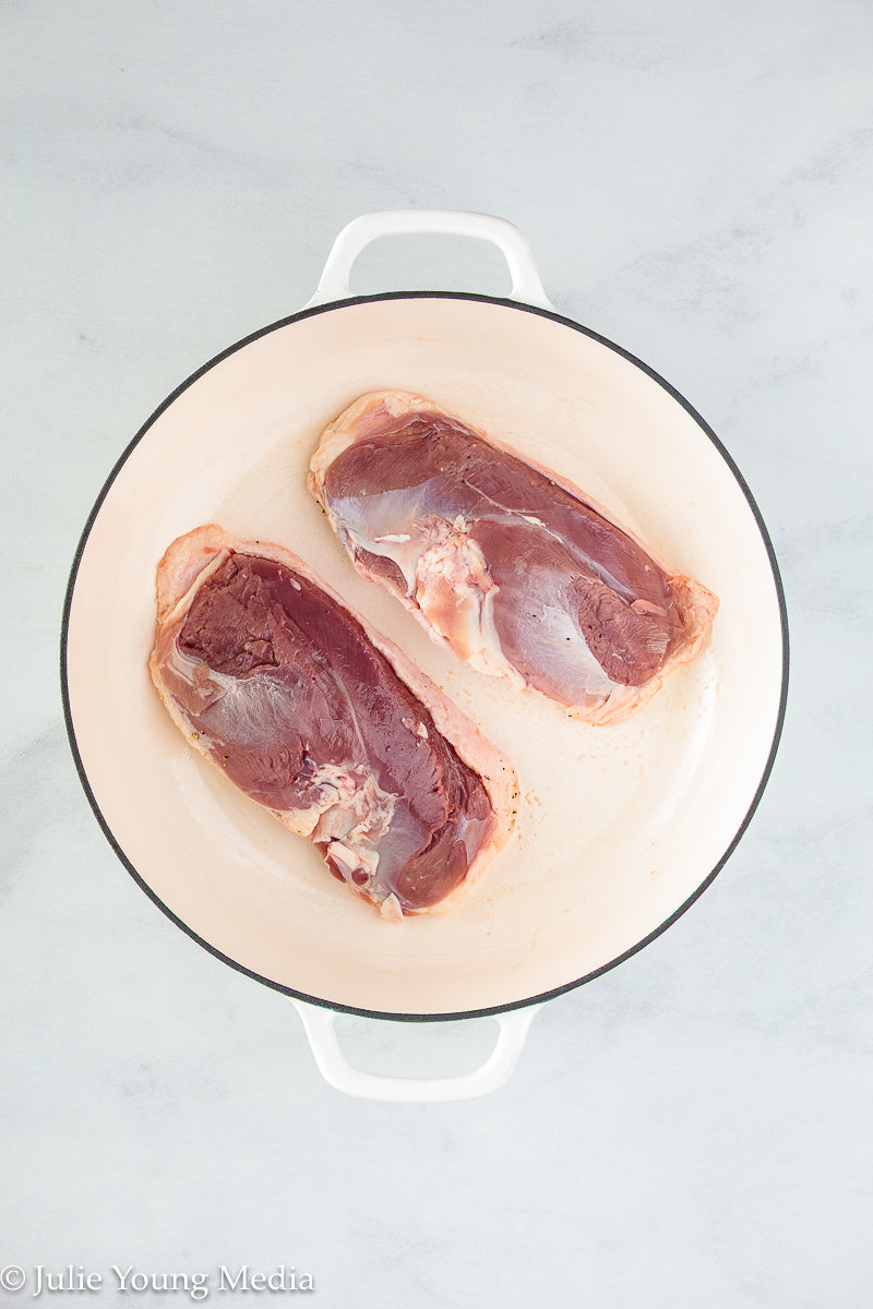 Pan Seared Duck Breast with Fresh Cherries