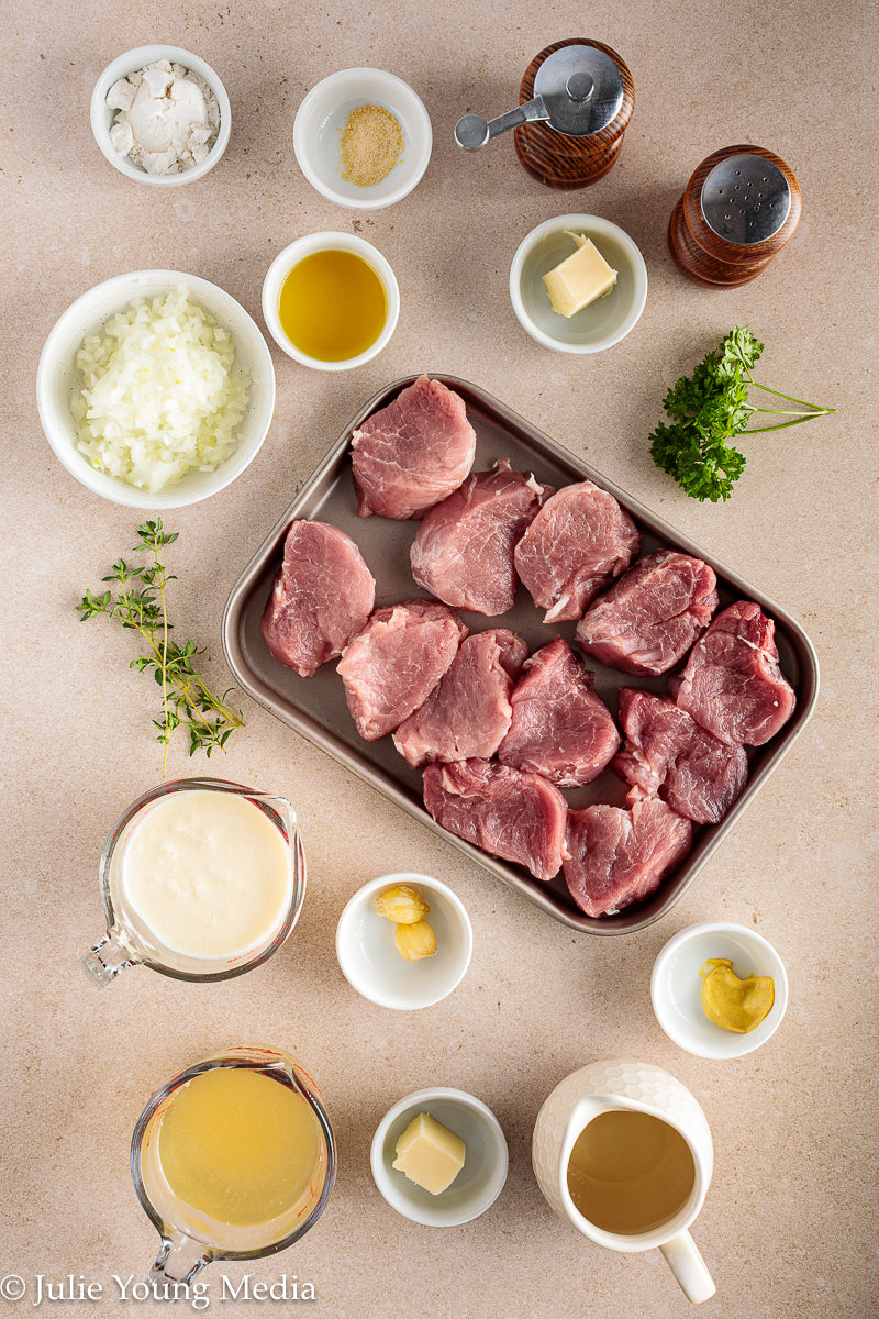 Pork Tenderloin Medallions in White Wine Cream Sauce
