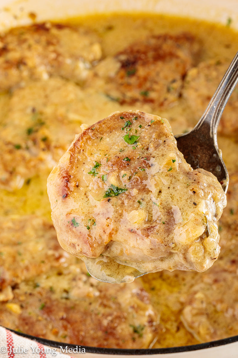Pork Tenderloin Medallions in White Wine Cream Sauce