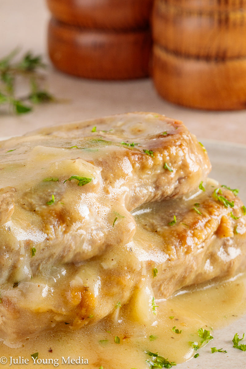 Pork Tenderloin Medallions in White Wine Cream Sauce