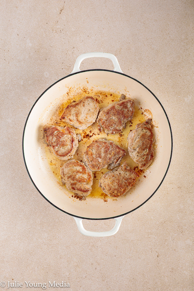 Pork Tenderloin Medallions in White Wine Cream Sauce