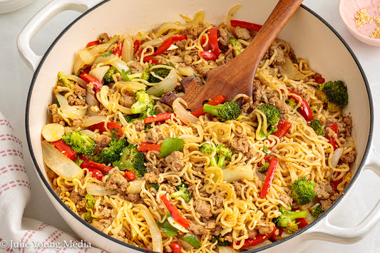 Ground Turkey Stir Fry with Ramen Noodles