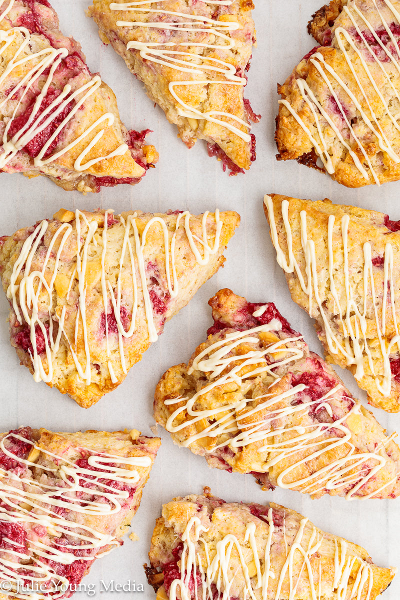 Raspberry and White Chocolate Scones