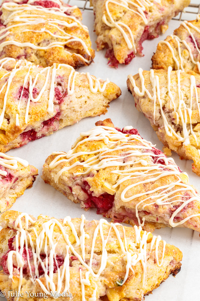 Raspberry and White Chocolate Scones