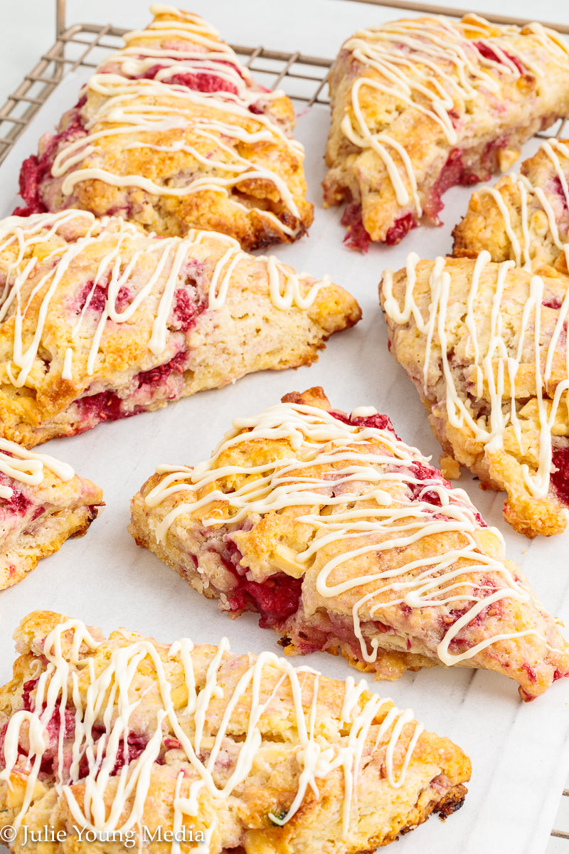 Raspberry and White Chocolate Scones