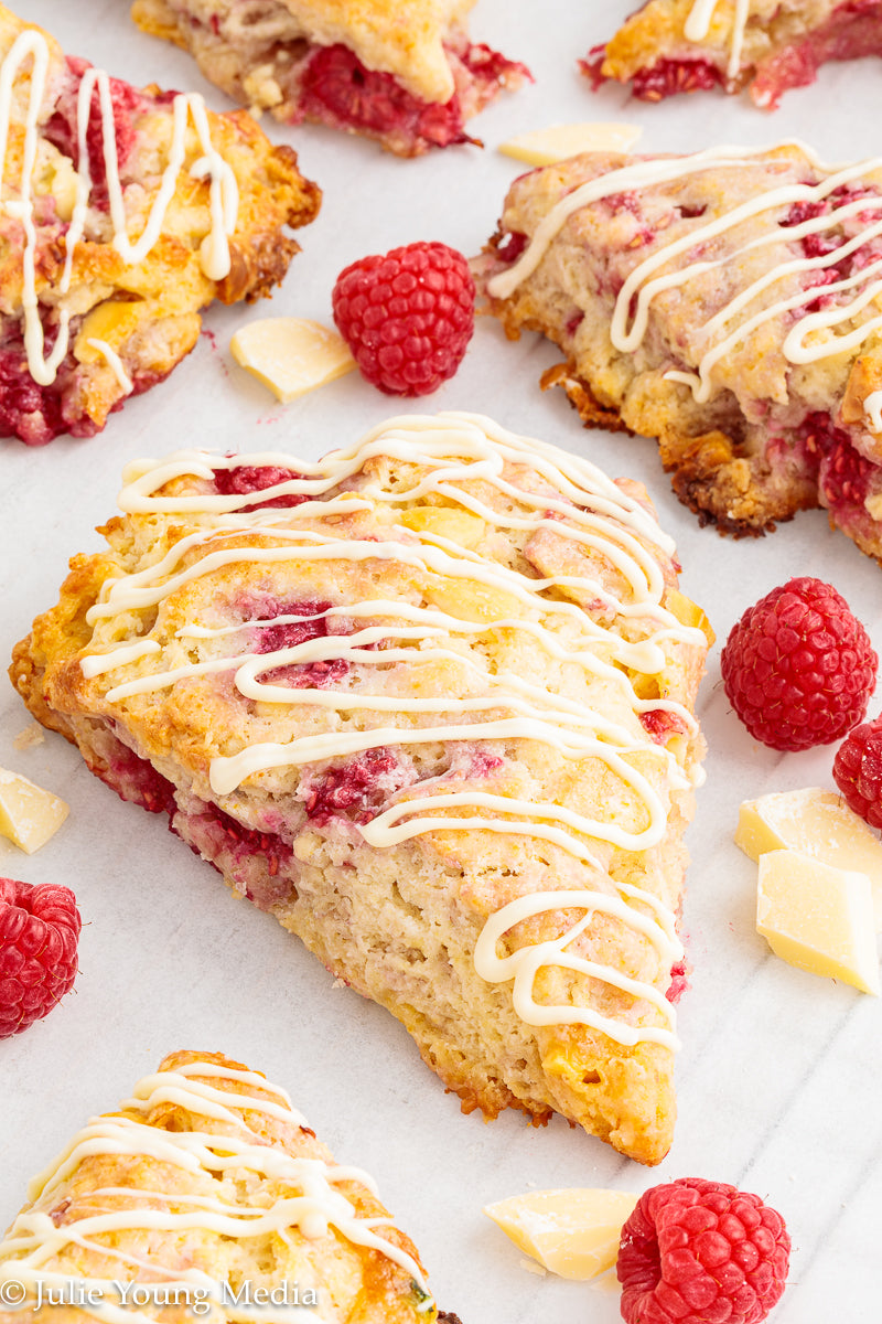 Raspberry and White Chocolate Scones