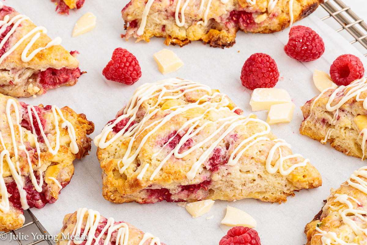 Raspberry and White Chocolate Scones