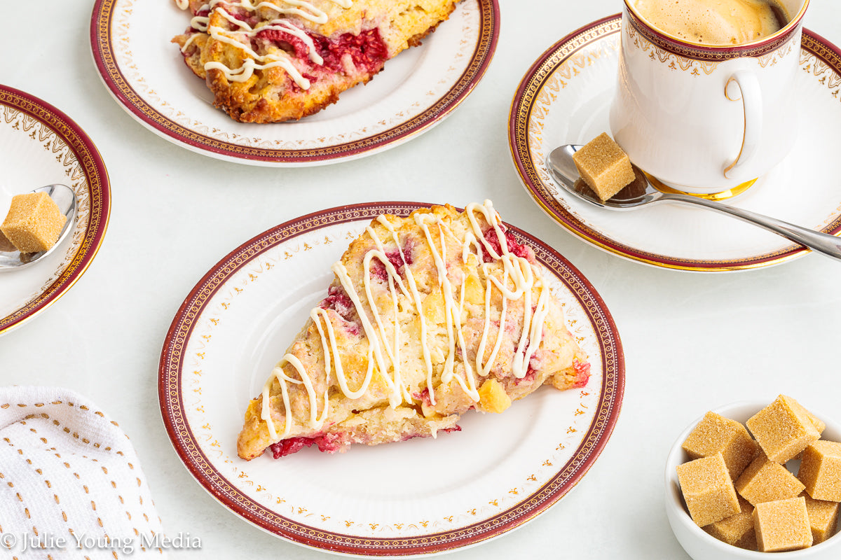 Raspberry and White Chocolate Scones