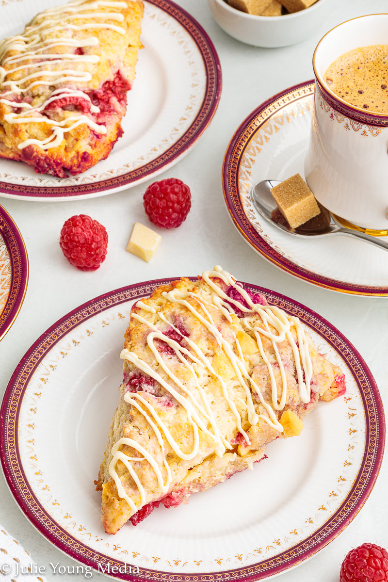 Raspberry and White Chocolate Scones