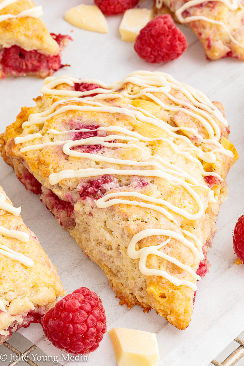 Raspberry and White Chocolate Scones