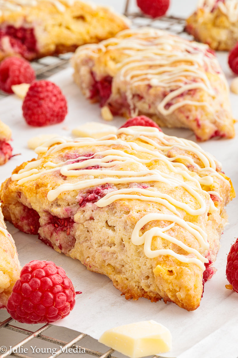 Raspberry and White Chocolate Scones