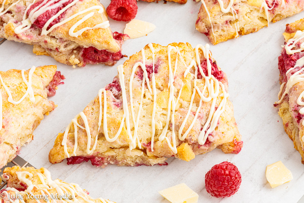 Raspberry and White Chocolate Scones