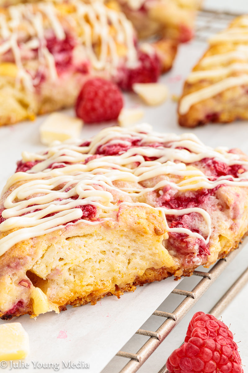 Raspberry and White Chocolate Scones