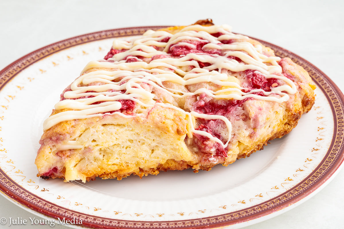 Raspberry and White Chocolate Scones