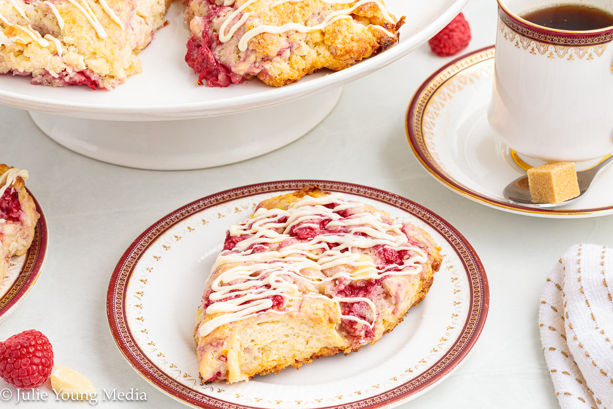 Raspberry and White Chocolate Scones