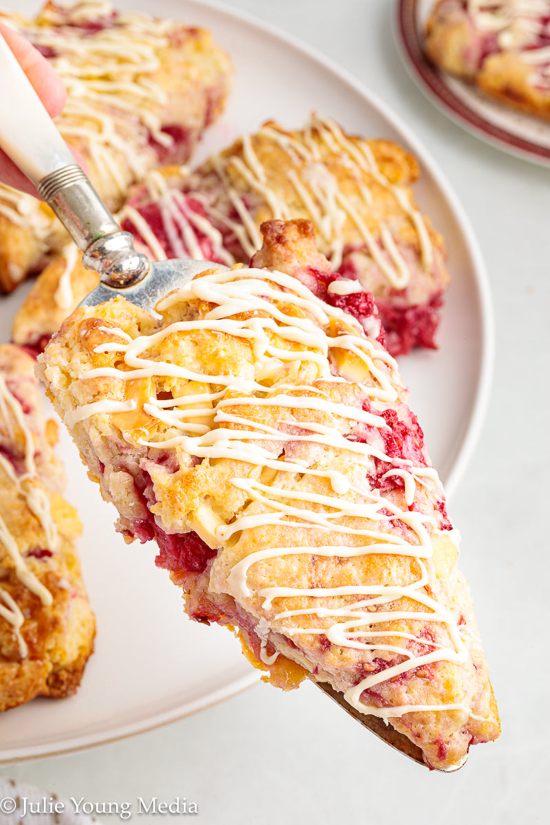 Raspberry and White Chocolate Scones