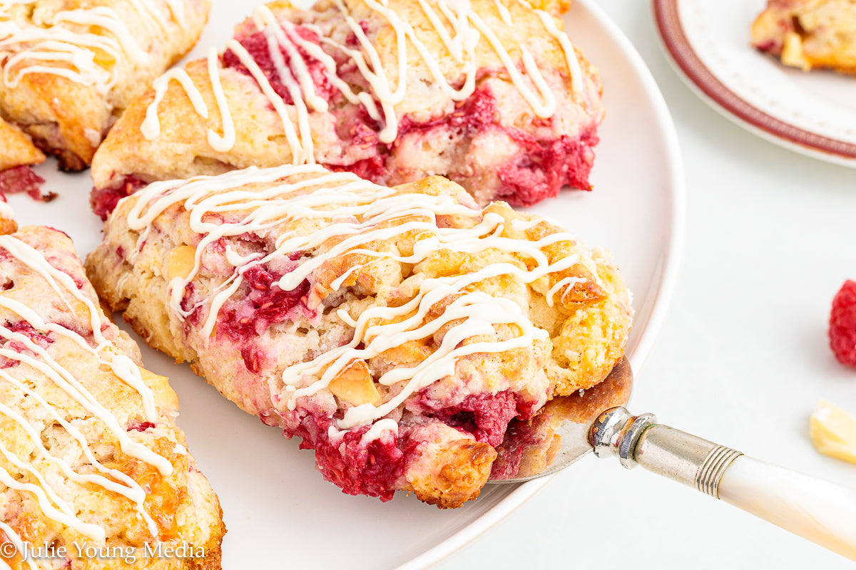Raspberry and White Chocolate Scones