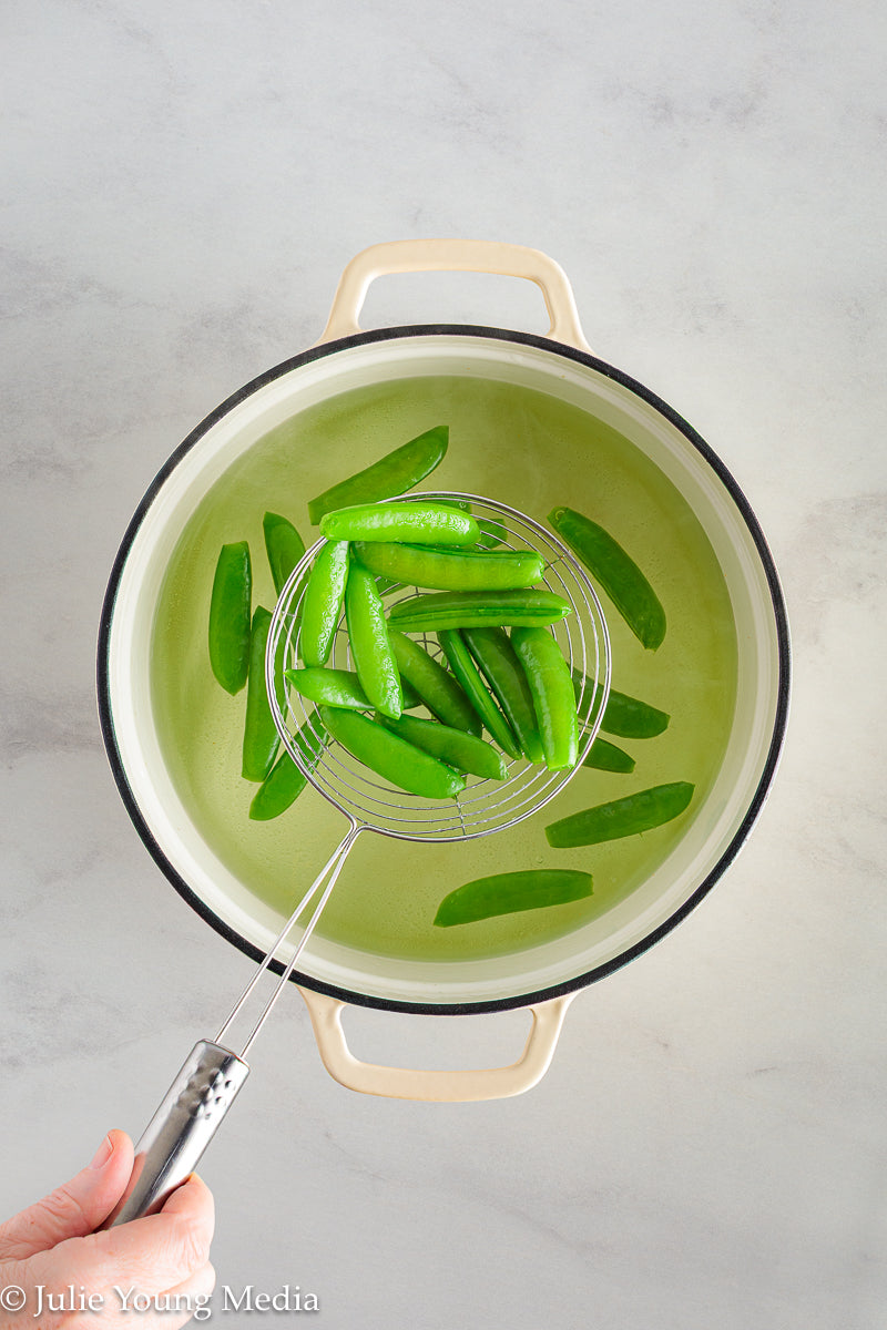 Shrimp Pesto Pasta with Snap Peas