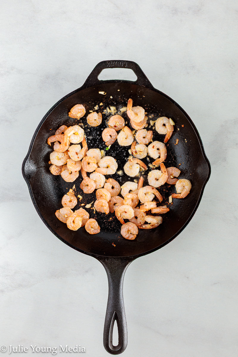 Shrimp Pesto Pasta with Snap Peas
