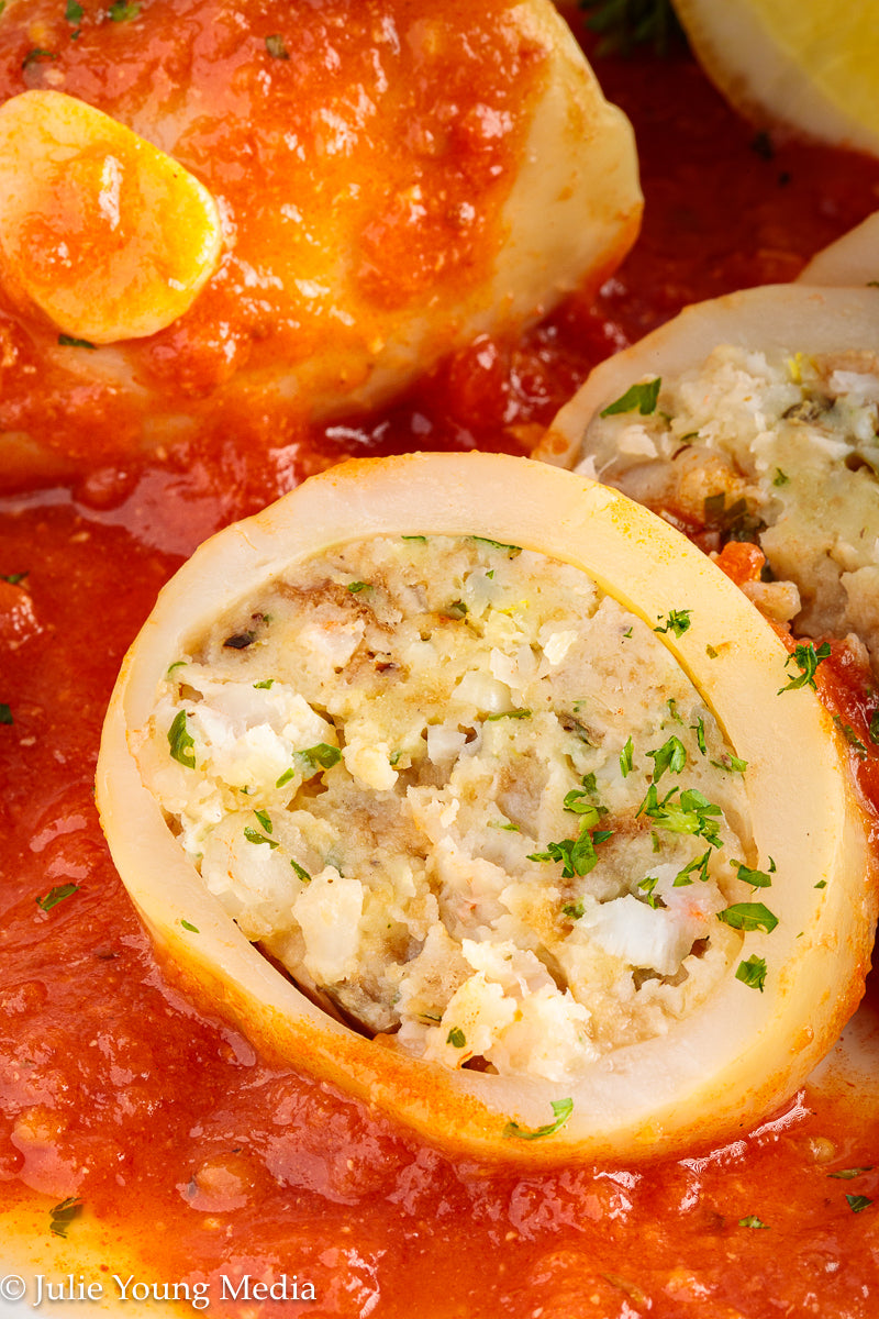 Shrimp Stuffed Squid