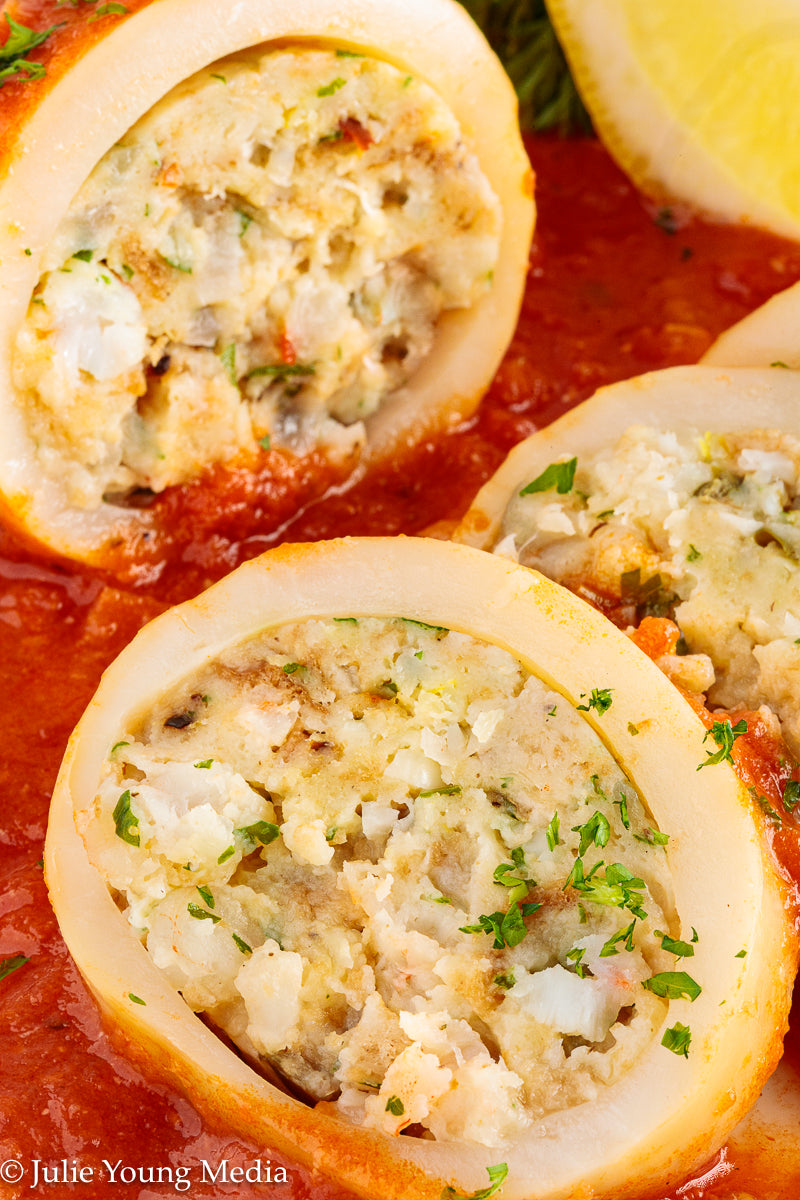 Shrimp Stuffed Squid