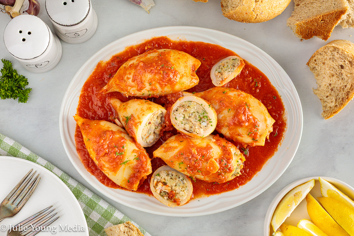 Shrimp Stuffed Squid
