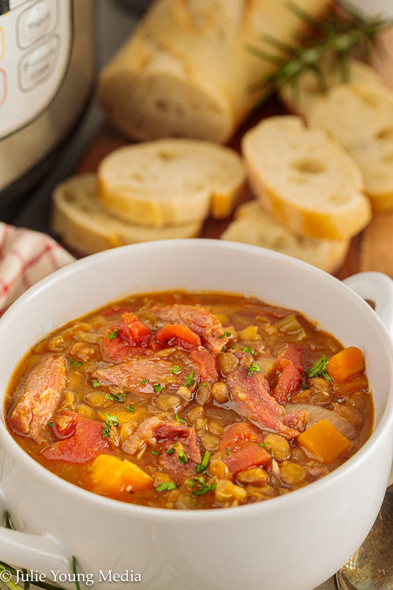 Smoked Ham and Lentil Soup (Instant Pot)