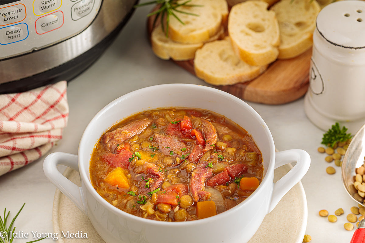 Smoked Ham and Lentil Soup (Instant Pot)
