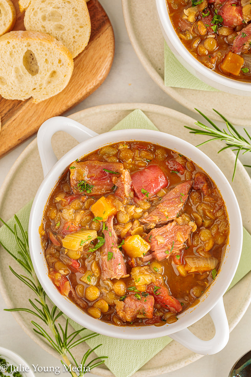 Smoked Ham and Lentil Soup (Instant Pot)
