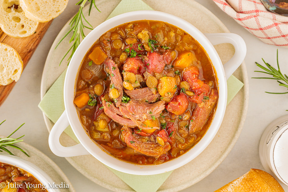 Smoked Ham and Lentil Soup (Instant Pot)