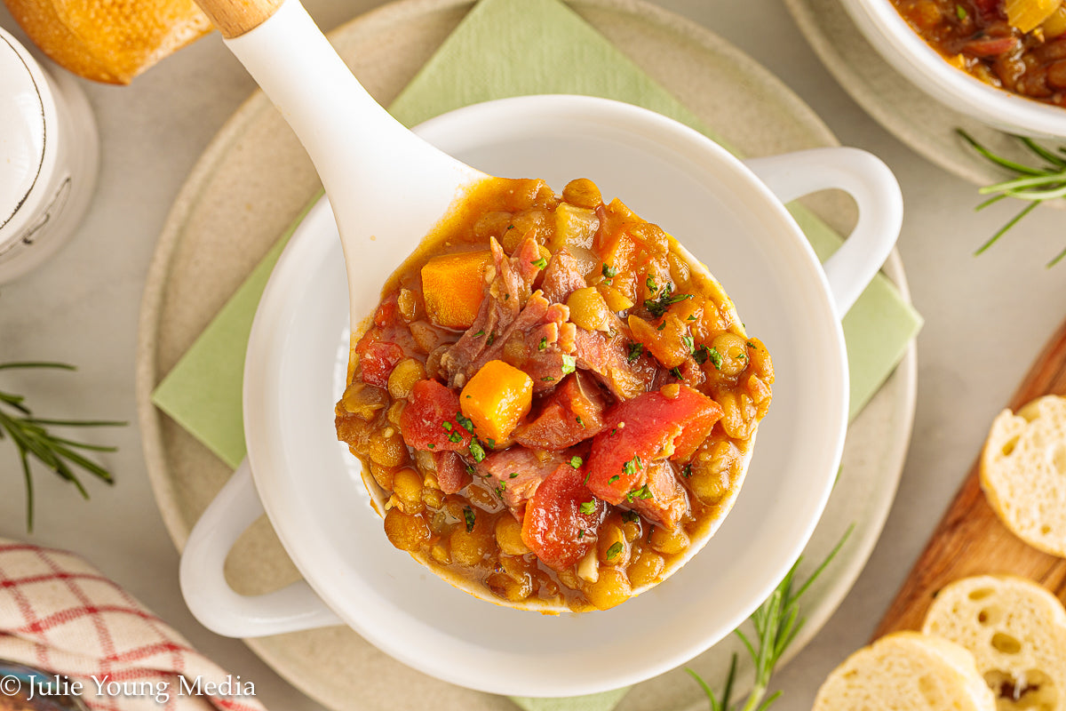 Smoked Ham and Lentil Soup (Instant Pot)