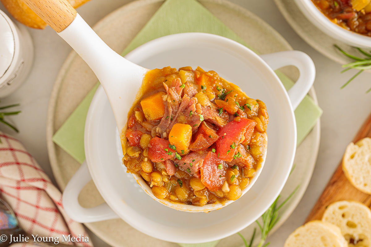 Smoked Ham and Lentil Soup (Instant Pot)