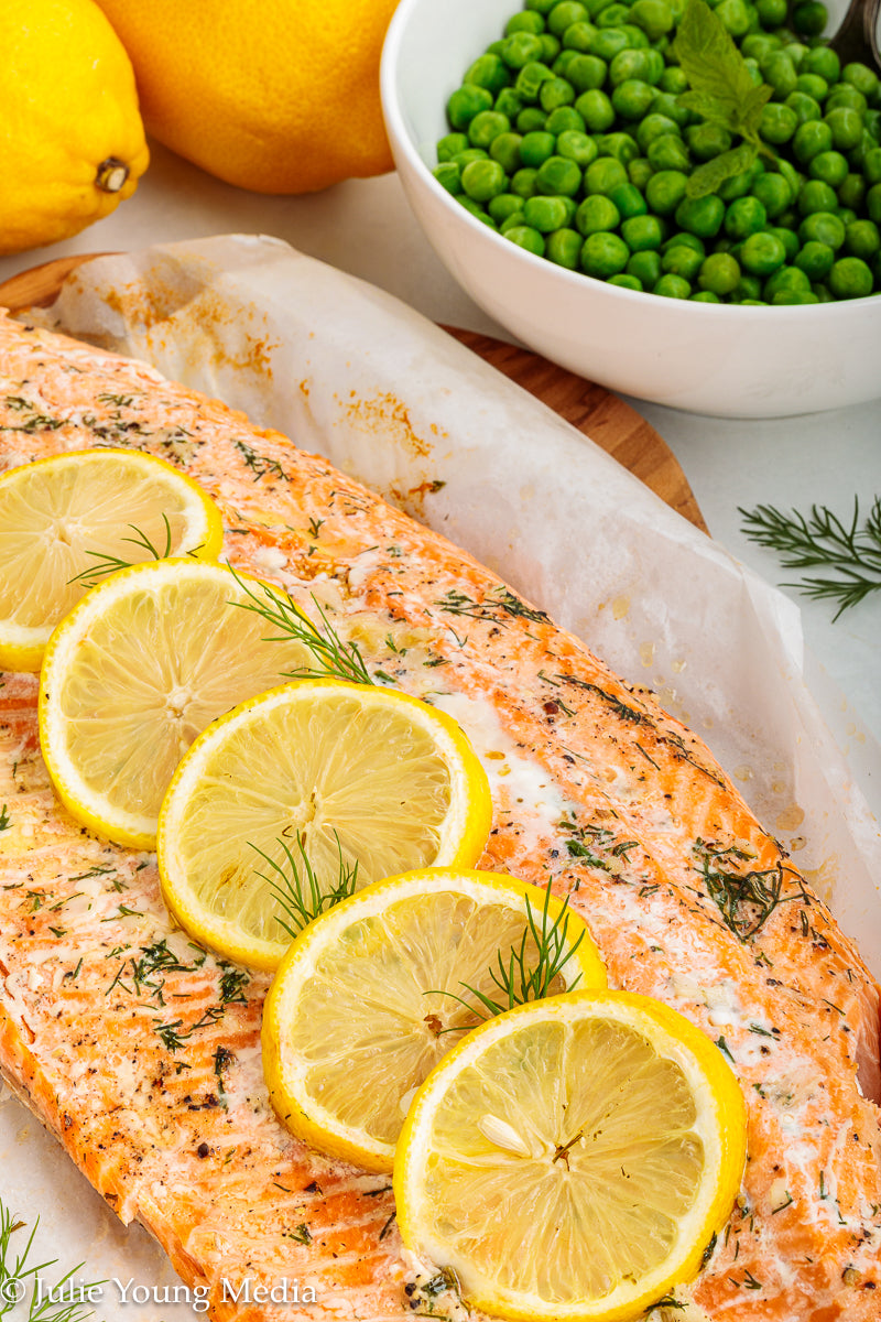 Baked Steelhead Trout with Horseradish and Dill Sour Cream Sauce