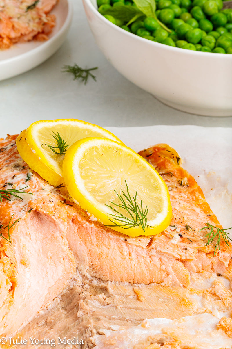 Baked Steelhead Trout with Horseradish and Dill Sour Cream Sauce