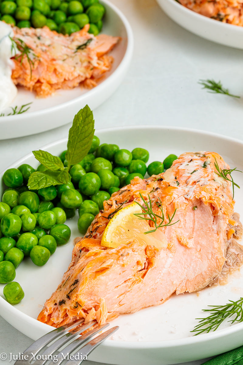 Baked Steelhead Trout with Horseradish and Dill Sour Cream Sauce