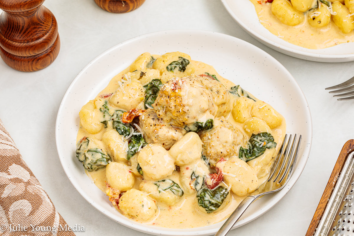Tuscan Chicken Meatballs with Gnocchi (Slow Cooker)