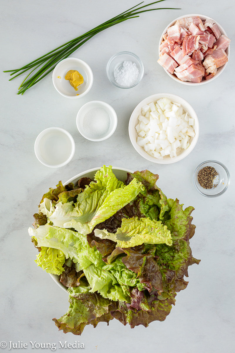 Wilted Lettuce Salad with Hot Bacon Dressing ("Killed Lettuce")