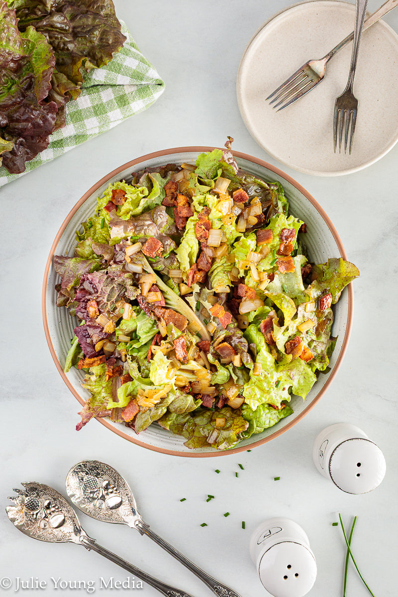 Wilted Lettuce Salad with Hot Bacon Dressing ("Killed Lettuce")