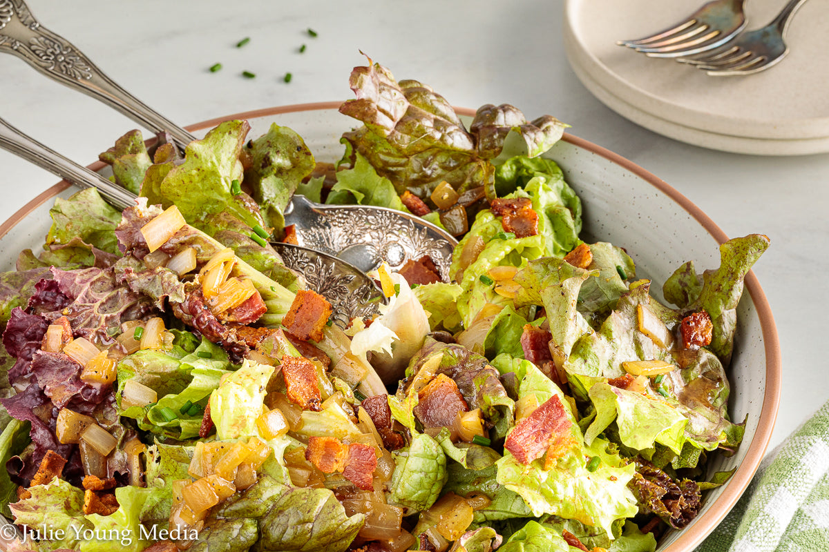Wilted Lettuce Salad with Hot Bacon Dressing ("Killed Lettuce")