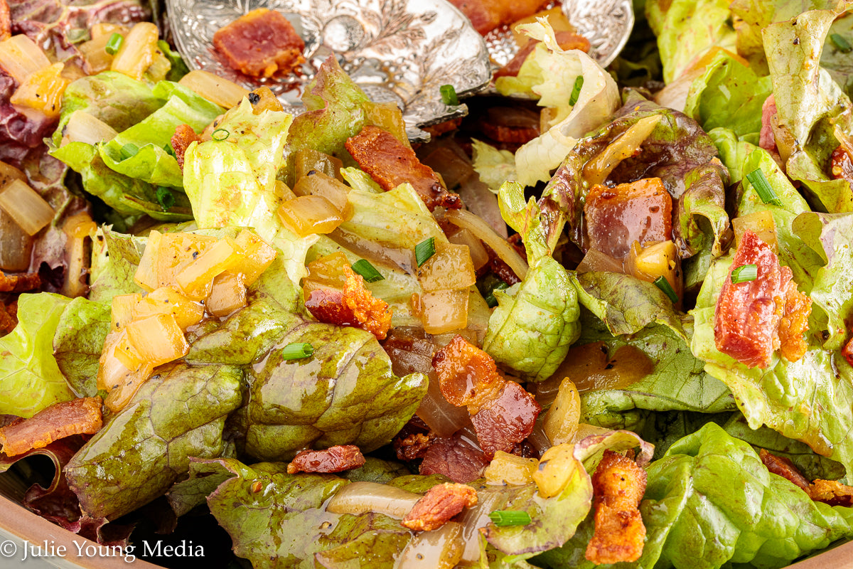 Wilted Lettuce Salad with Hot Bacon Dressing ("Killed Lettuce")