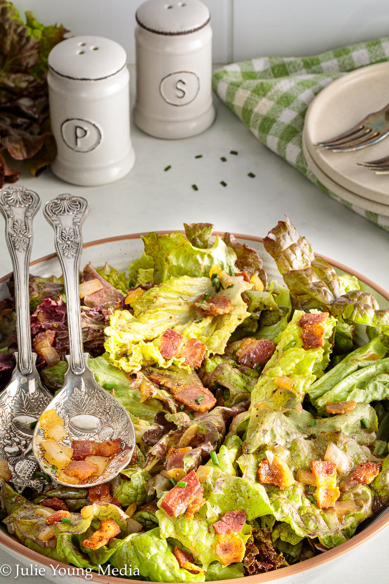 Wilted Lettuce Salad with Hot Bacon Dressing ("Killed Lettuce")