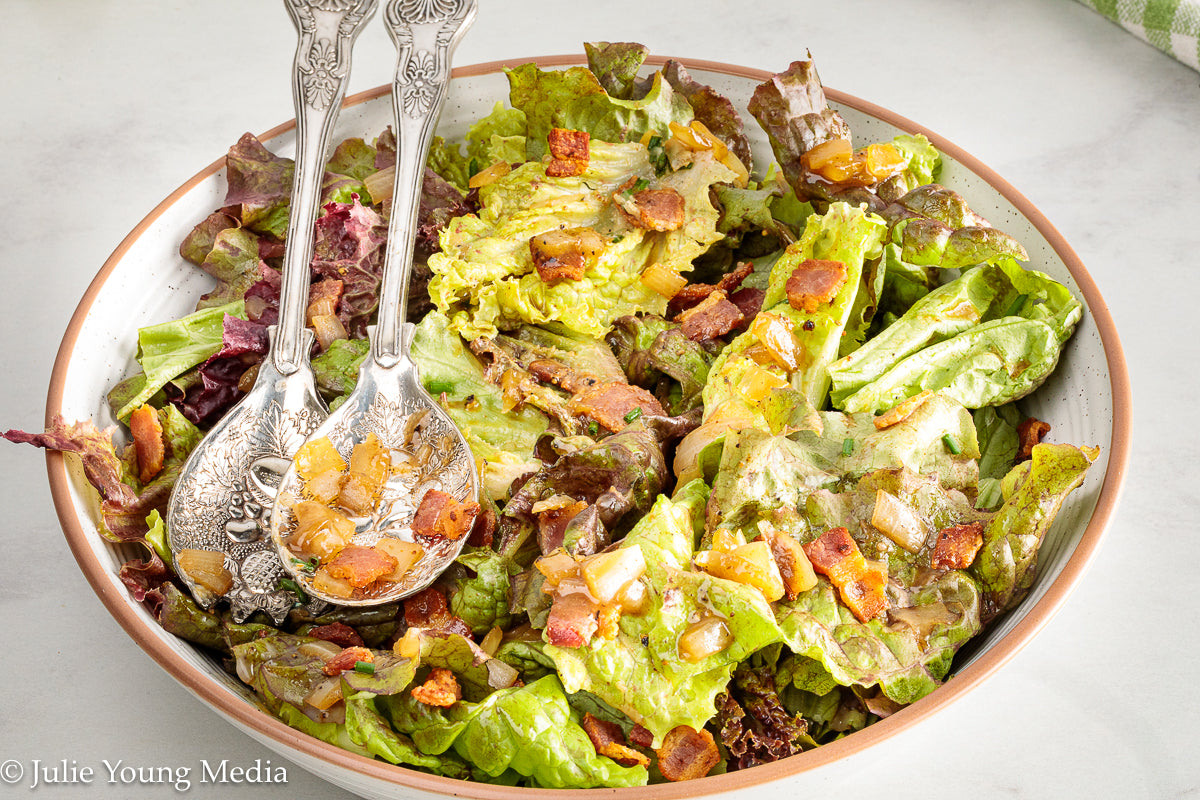 Wilted Lettuce Salad with Hot Bacon Dressing ("Killed Lettuce")