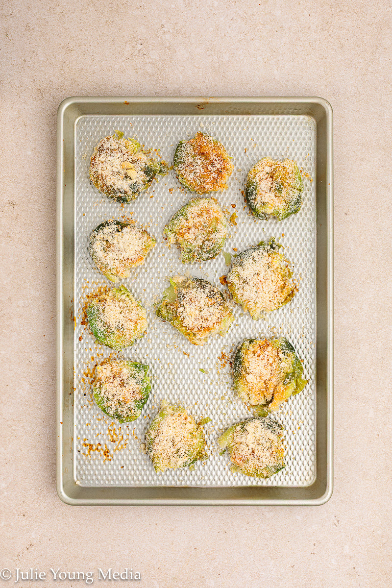 Crispy Smashed Parmesan Brussels Sprouts