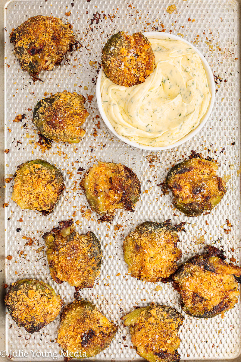 Crispy Smashed Parmesan Brussels Sprouts