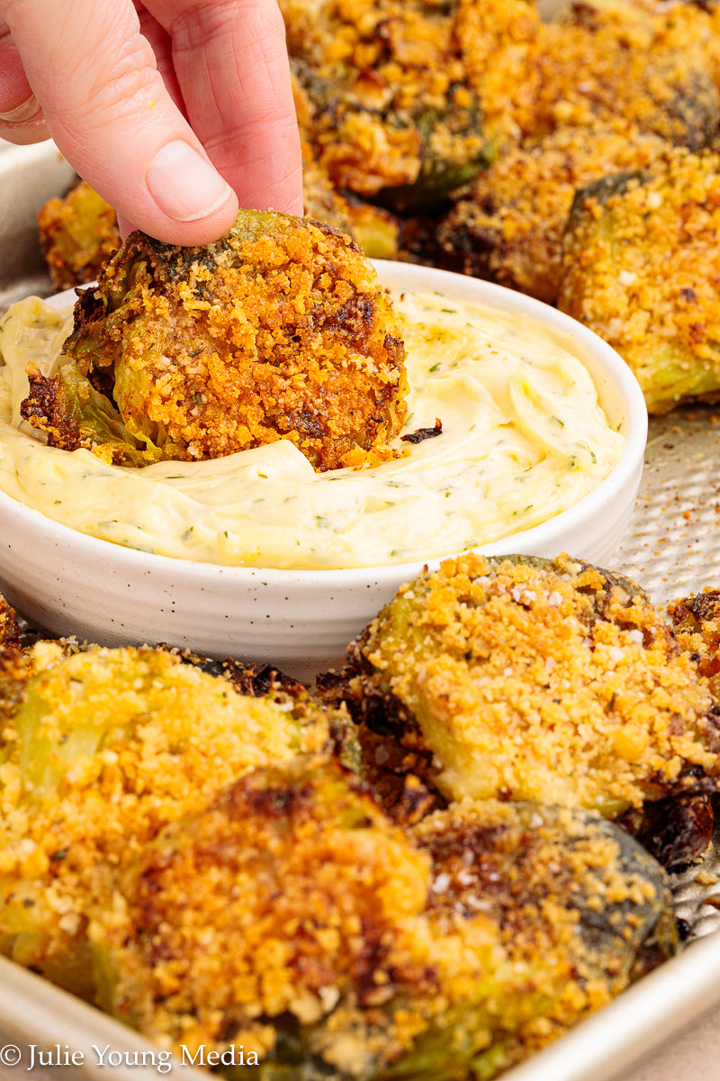 Crispy Smashed Parmesan Brussels Sprouts