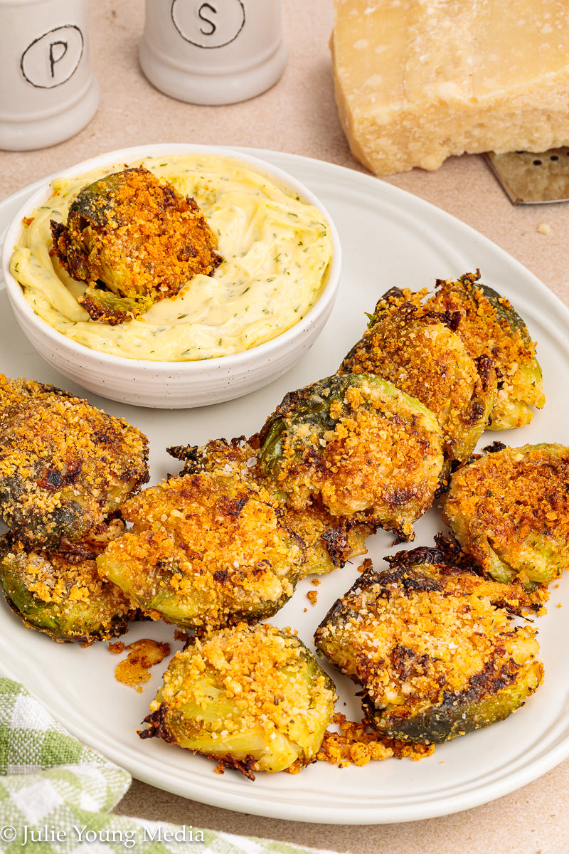 Crispy Smashed Parmesan Brussels Sprouts