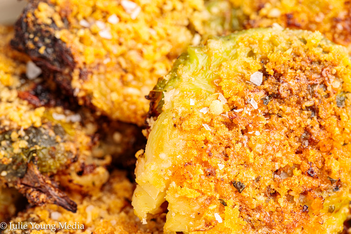 Crispy Smashed Parmesan Brussels Sprouts