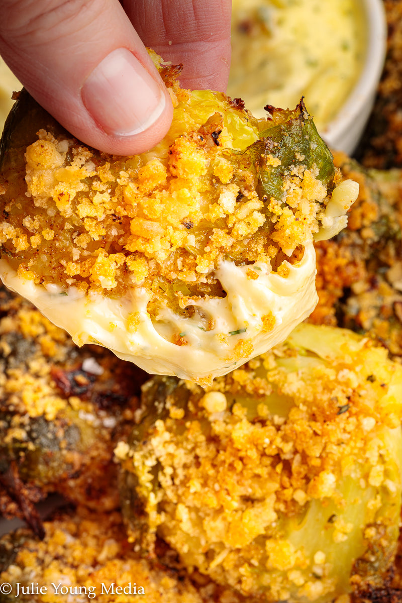 Crispy Smashed Parmesan Brussels Sprouts